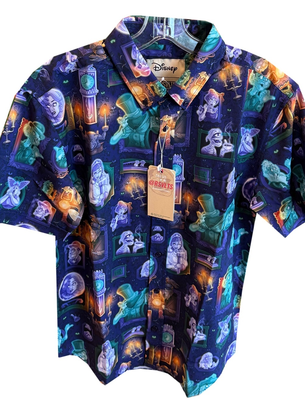 NWT RSVLT Haunted Mansion men’s button up.